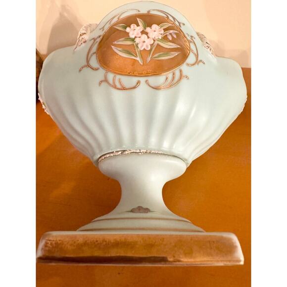 A Pair of Gold Plated Sea Green Porcelain Baskets, Trinket Dish, Decor Vintage - Picture 7 of 15